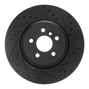 BMW 330I Brake Rotor (1) - Front Right - R1 Concepts - Drilled & Slotted - Black - `17-`25